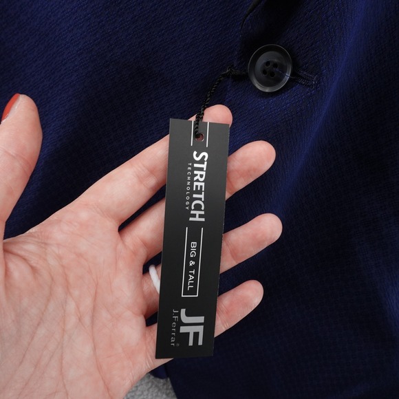 J Ferrar Mens Blue Tuxedo Dinner Jacket 56 BGLG Stretch Shawl Blazer NEW $200 - Picture 12 of 14